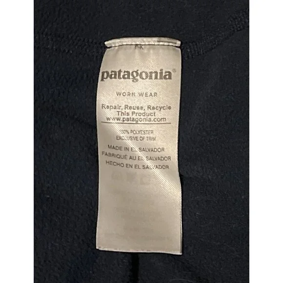 PATAGONIA New Navy Blue 1/4 Zip Micro D® Fleece Logo Sweater Pullover - Picture 7 of 7
